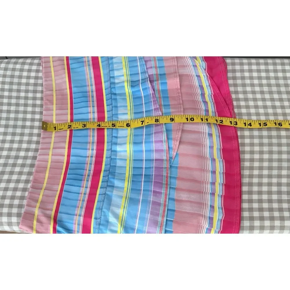 Lucky In Love Womens Skort M 8-10 Blue Pink Yellow Tiered Tennis Skirt Shorts